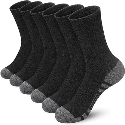 6 or 12 Pairs Men's Outdoor Gym Socks Soft Comfortable Ground-Grip Football Crew Socks Large Size