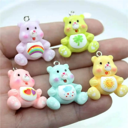 3D Resin Bear Cartoon Charms Set for DIY Jewelry Crafting