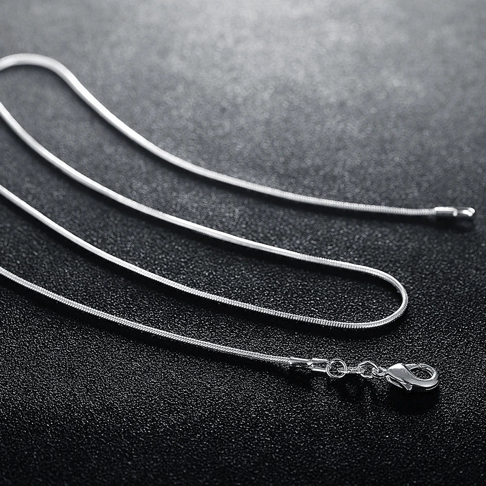 925 Sterling Silver Snake Chain Necklace Set 10PCS 16-30 Inch 1mm Fashion Jewelry for Men and Women