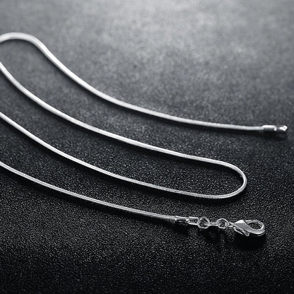 925 Sterling Silver Snake Chain Necklace Set 10PCS 16-30 Inch 1mm Fashion Jewelry for Men and Women