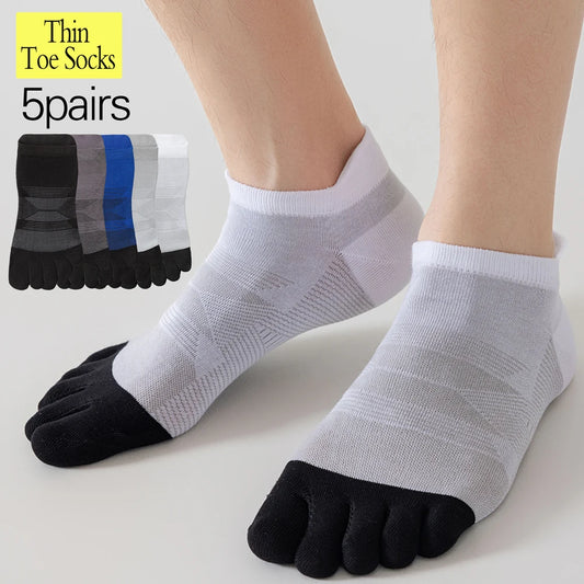 Lightweight Mens Split Toe Socks Cotton Blend Arch Support