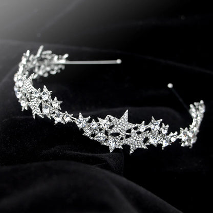 Wedding Crown Hair Jewelry - Double Layer Crystal Star Headpiece with Rhinestones Style 14