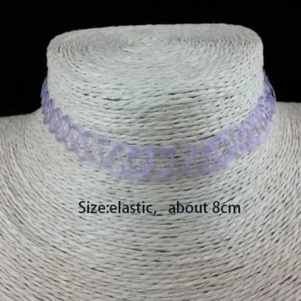 Vintage Gothic Elastic Tattoo Choker Necklace Retro Braided Fish Thread Jewelry