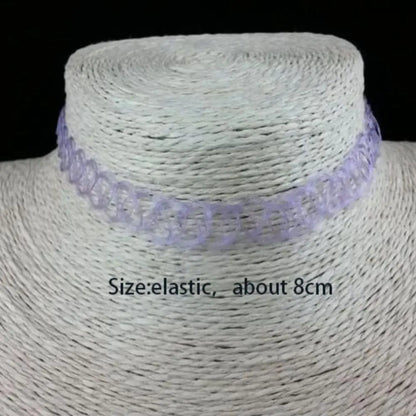 Vintage Gothic Elastic Tattoo Choker Necklace Retro Braided Fish Thread Jewelry