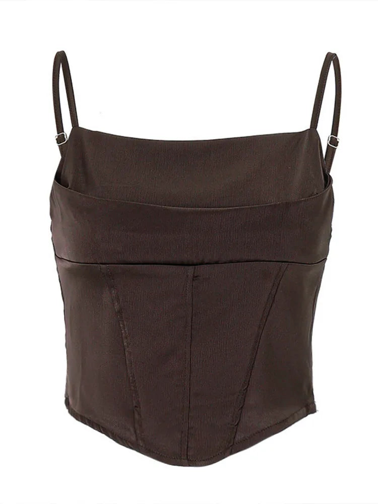 Dozw Backless Bandage Crop Top Sexy Spaghetti Strap Women