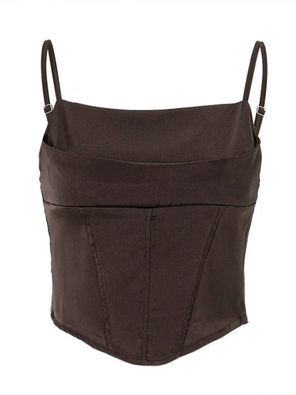 Dozw Backless Bandage Crop Top Sexy Spaghetti Strap Women
