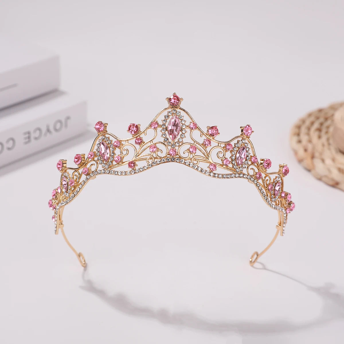 Princess Sparkle Tiara - Wedding Hair Accessory for Girls Pink Size fits all
