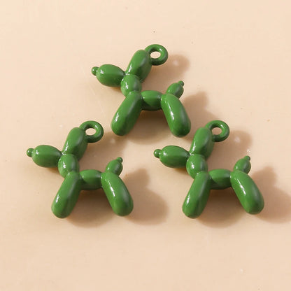 Vibrant 3D Balloon Dog Charms Set for Creative Jewelry Design
