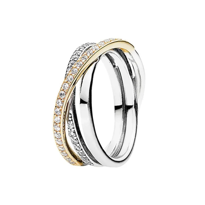 Original 925 Sterling Silver Heart Crown Bow Moon Shell Colorful Crystal Ring for Women Fine Jewelry Gift XR185
