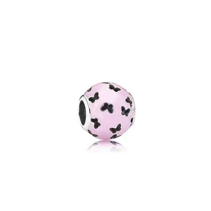 Pink Hot Air Balloon Daisy Murano Glass Charm for European Silver Bracelet SS1786