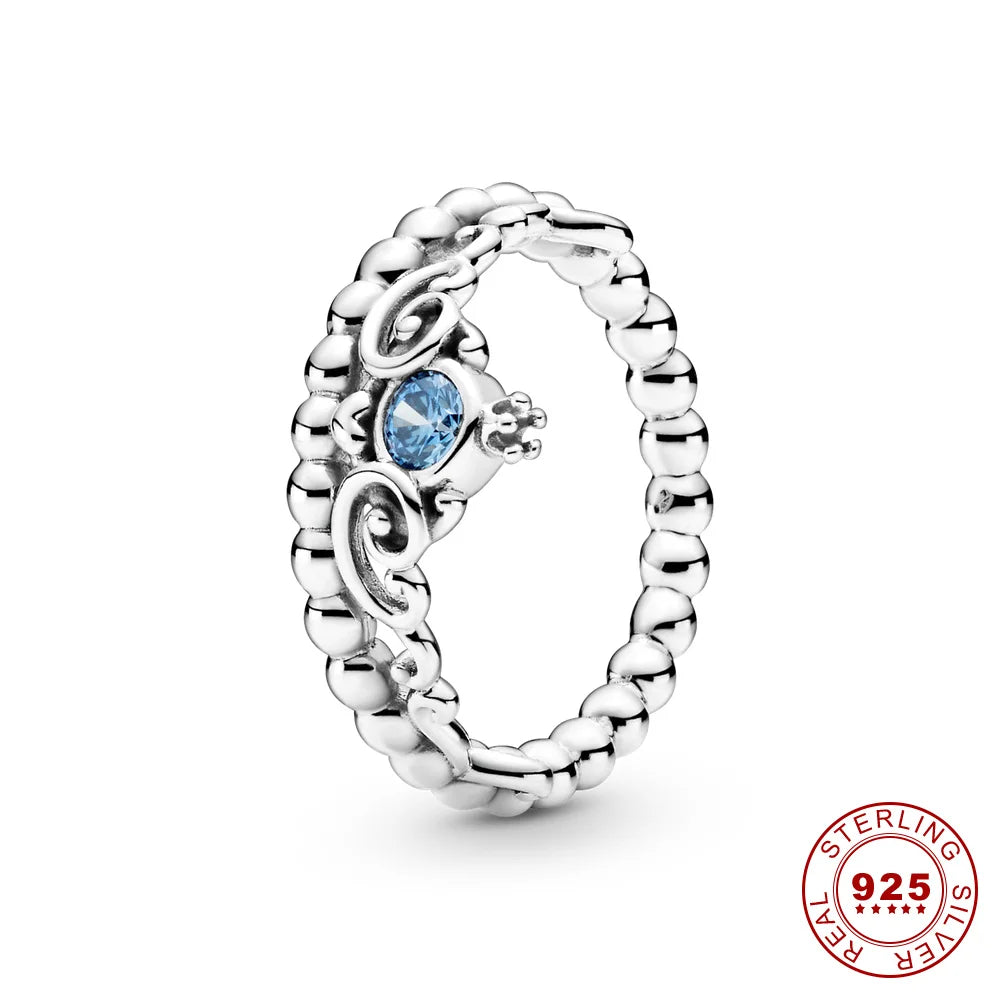 Crown 925 Sterling Silver Stackable Ring with Rose Gold Shiny Zircon for Women Perfect for Weddings and Parties PAR317