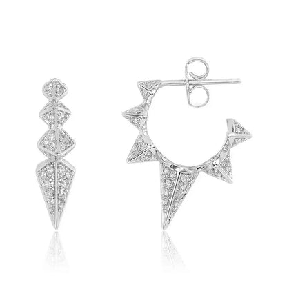 Crmya Gold-Color Cubic Zirconia Hoop Earrings Set for Women Fashion Jewelry 2023