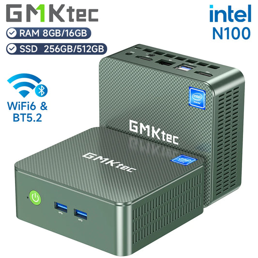 GMKtec G3 Mini PC Intel Alder Lake N100 Windows 11 Pro 8GB 16GB DDR4 256GB 512GB PCIe M.2 SSD WiFi 6 Bluetooth 5.2 Compact Desktop Computer