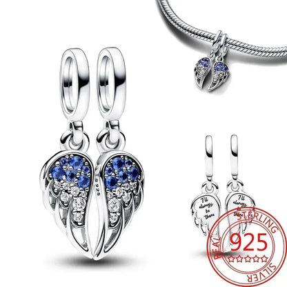 925 Sterling Silver Purple Star Animal Heart Flower Charms Beads for DIY Necklace and Bracelet Jewelry Gift
