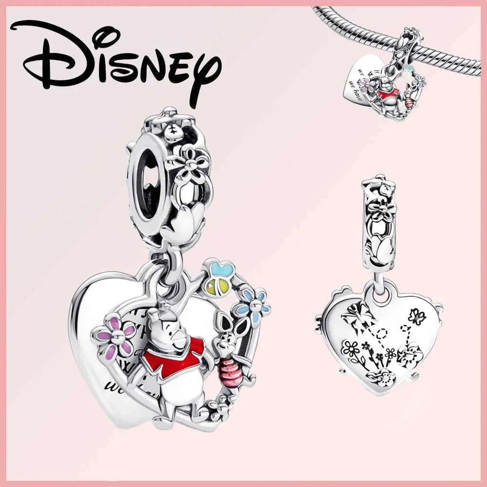 Disney 925 Sterling Silver Stitch Minnie Winnie Dangle