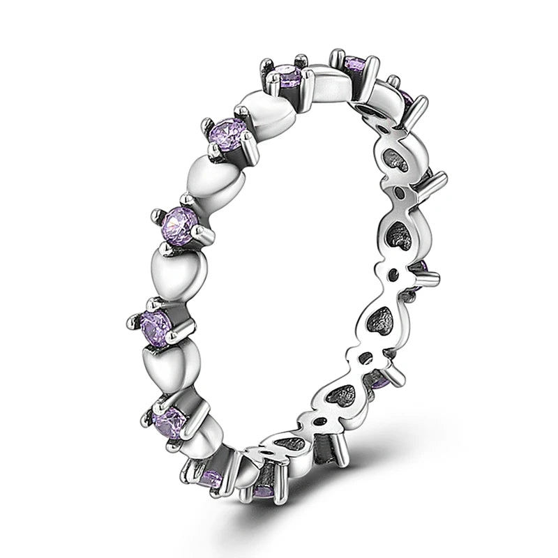 Silver Plated Luxury Stackable Ring with Real Zircon Flower Design for Women's Engagement and Wedding Parties APTR002