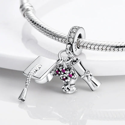 Pink Butterfly Luminous Firefly Dangle Charms 925 Sterling Silver Beads for DIY Jewelry