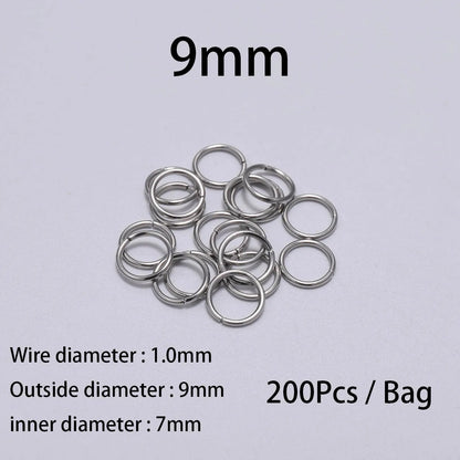 Stainless Steel Jump Rings Open Loops for DIY Jewelry Making 30 to 200 Pieces 1.0 x 9mm 200pcs