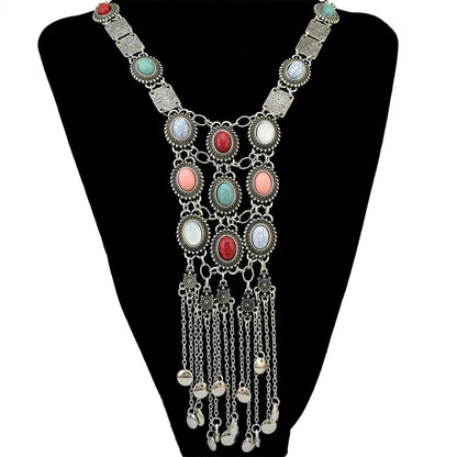 Indian Vintage Coin Tassel Choker Necklace for Women Ethnic Boho Jewelry Gift