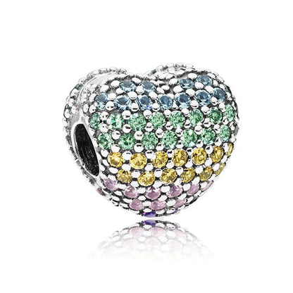 925 Sterling Silver Green Clover Pendant for European Bracelet Charms Women Jewelry B732