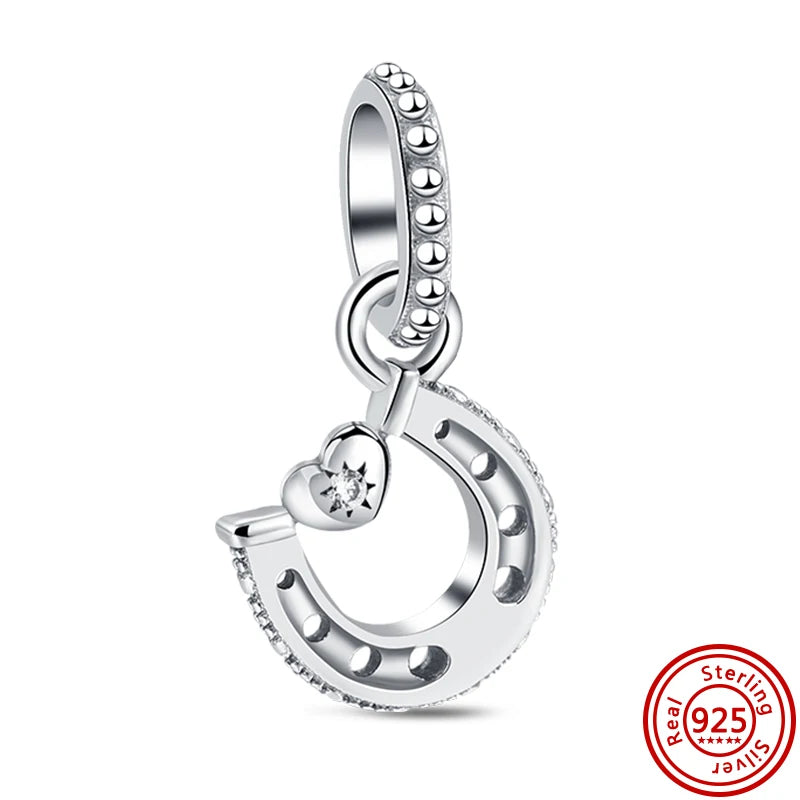 Silver Animal Hearts Infinity Crown Bead Charms Bracelet for Women 925 Sterling Silver Jewelry Y136