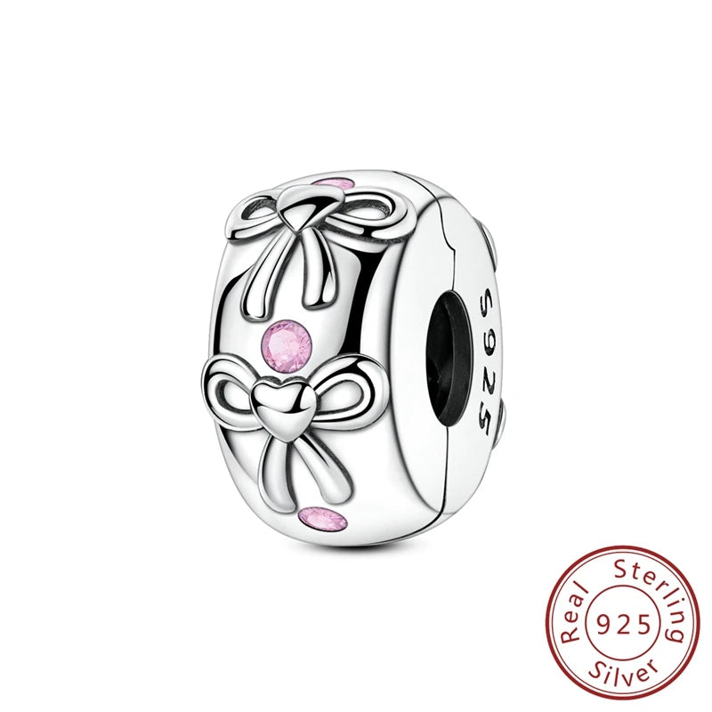 925 Sterling Silver Love Starry Sky Cat Paw Charms Beads