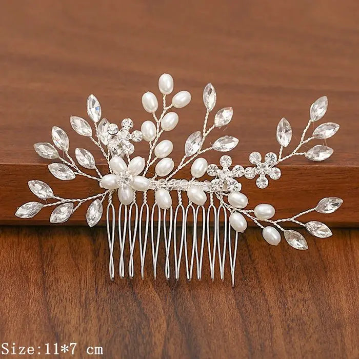 Silver Pearl Rhinestone Bridal Hair Combs - Top-Rated Wedding Hair Accessories for Women Silver 27