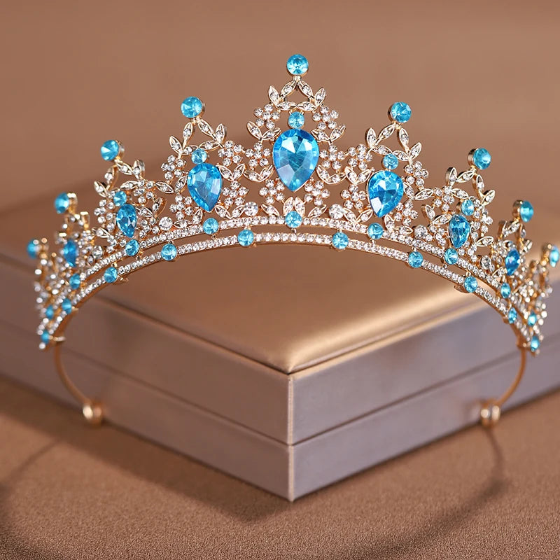 Elegant Purple Crystal Rhinestone Crown for Women