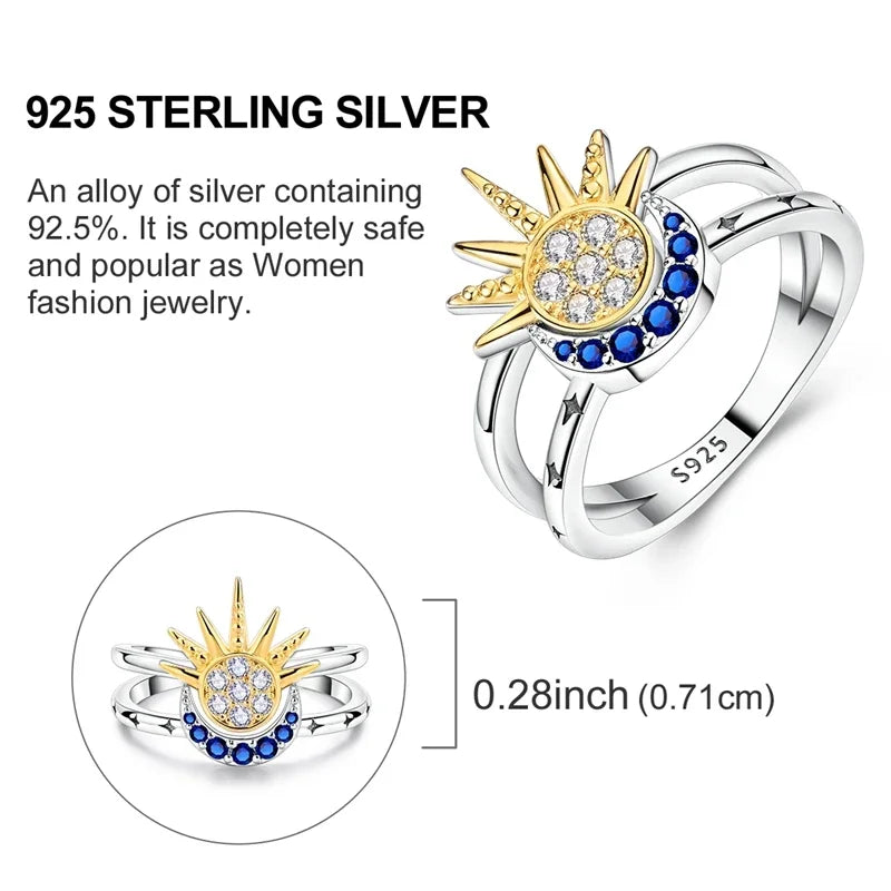 Women’s 925 Sterling Silver Dream Catcher Dragon Ring with Sun Zircon Heart Design KTR316