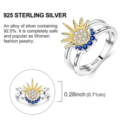 Women’s 925 Sterling Silver Dream Catcher Dragon Ring with Sun Zircon Heart Design KTR316