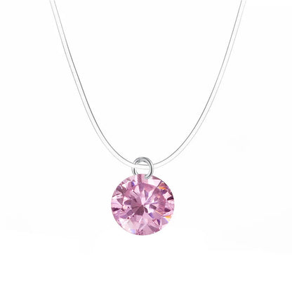 Elegant Invisible Heart Choker Necklace with Rhinestone Zircon for Women