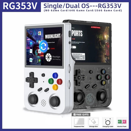 RG353V RG353VS Handheld Game Console 64 128 256GB Touchscreen Dual System Android 11 And Linux Portable 3.5 Inch Retro Gaming Console Micro HDMI Type C Supports Up To 40000 Games