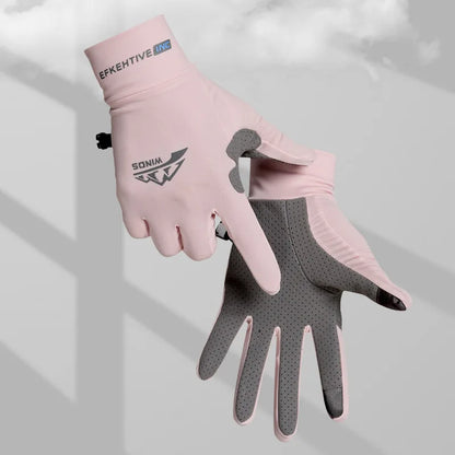Men's Ice Silk Winter Gloves Anti Slip Full Finger Sunscreen Fishing Kayak Gloves