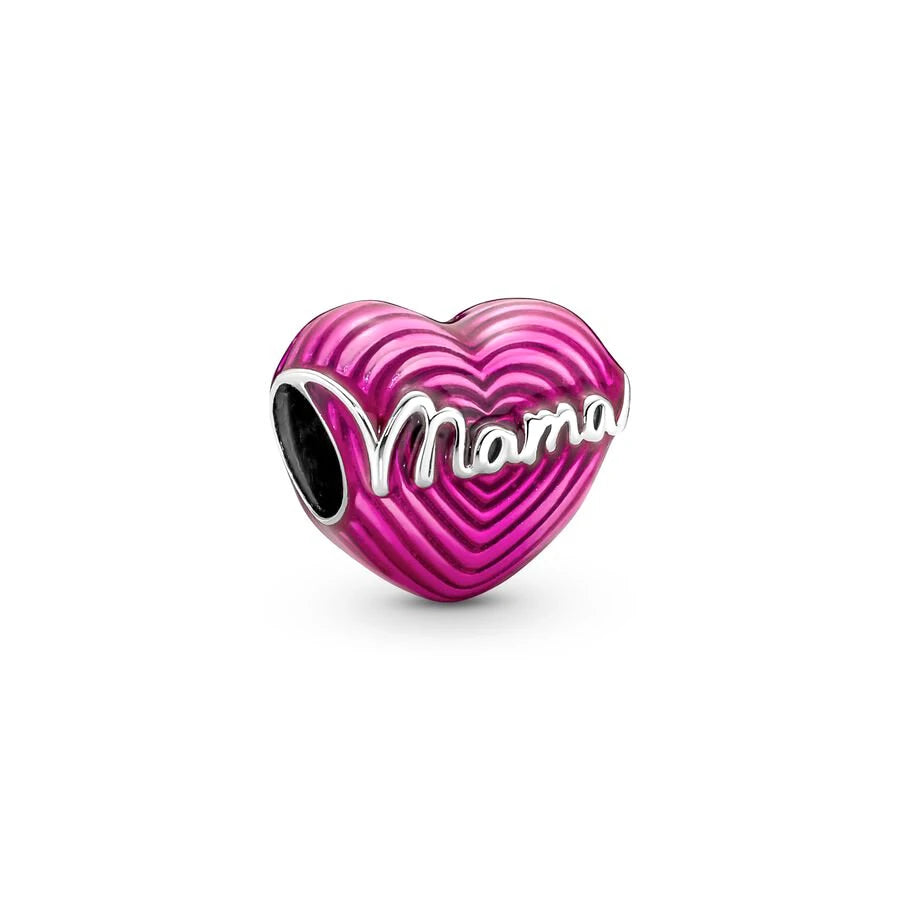 Hot Pink Murano Glass Charm Bead For 925 Bracelet Pendant