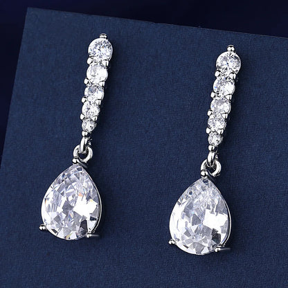 Sterling Silver CZ Crystal Plant Stud Earrings for Women and Teens