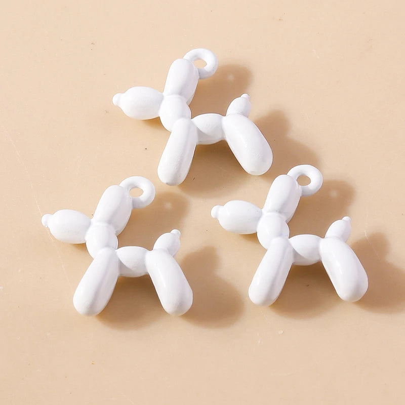 Vibrant 3D Balloon Dog Charms Set for Creative Jewelry Design