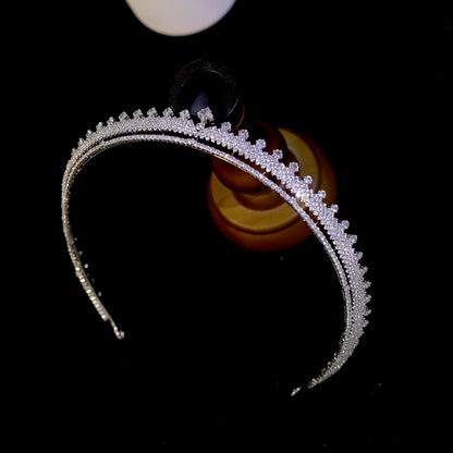 3A Cubic Zirconia Princess Wedding Tiara Crystal Bridal Crown Headwear for Women