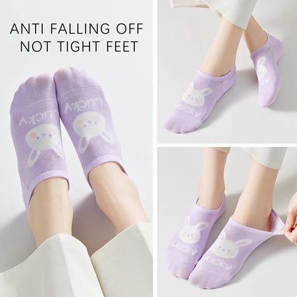 Women Kawaii Lucky Rabbit No Show Cotton Invisible Socks