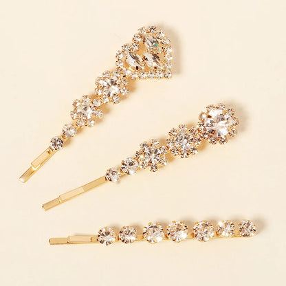 Elegant Bridal Rhinestone Hairpins For Women With Cubic Zirconia Gems