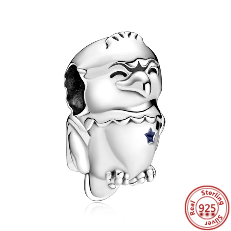 925 Sterling Silver Animal Charms Bracelet Beads with Zircon - Unicorn, Squirrel, Elephant Y124