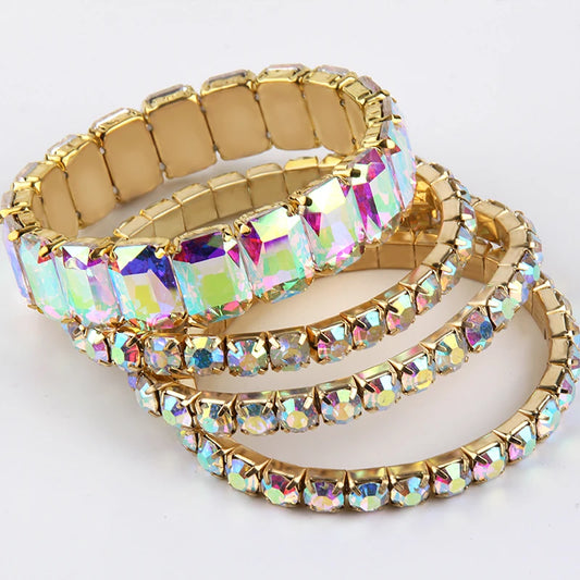 Bohemian Chic Colorful Glass Beaded Stackable Bracelets Set for Women