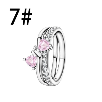 925 Sterling Silver Colorful Butterfly Heart Charms for Women DIY Jewelry Pendants Rings Earrings Bracelets
