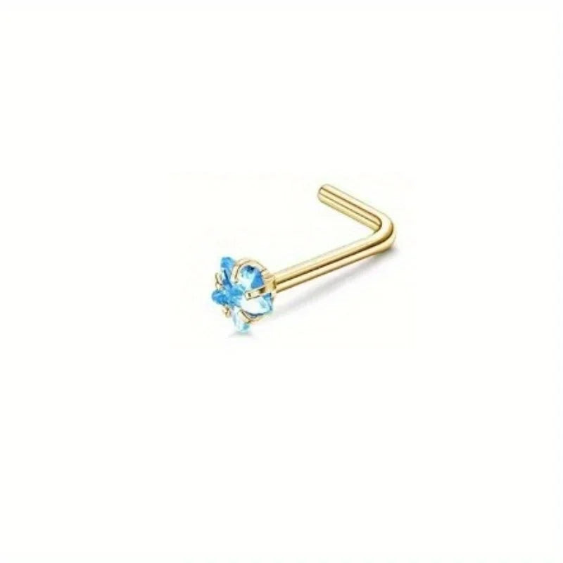 Bobisty Surgical Steel L Shaped Nose Ring Set Hypoallergenic Fashion Jewelry for Men and Women