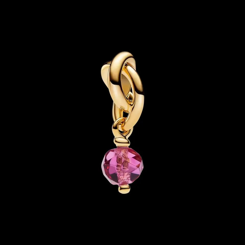Avocado Double Dangle 925 Silver Heart Eternity Charm