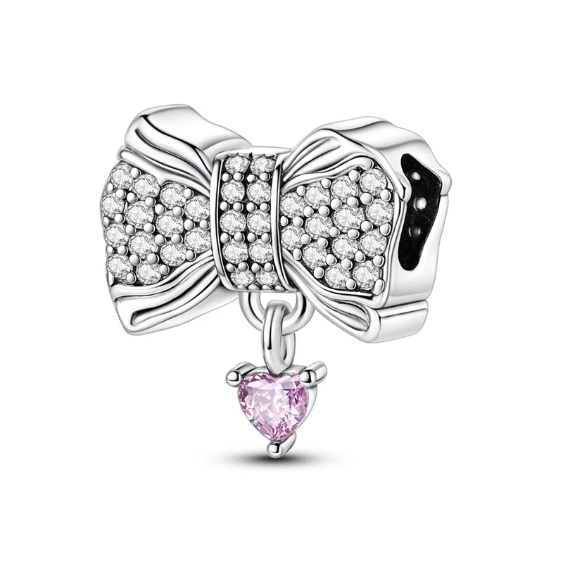 925 Sterling Silver Love Starry Sky Cat Paw Charms Beads