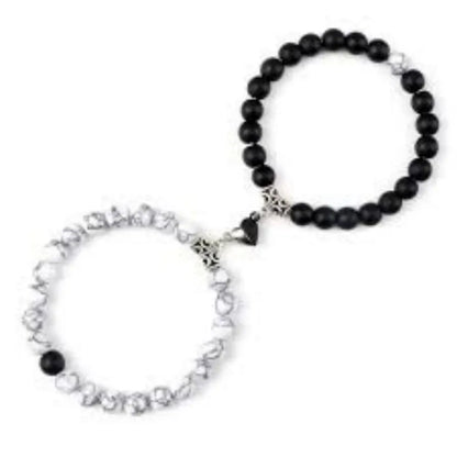 Magnetic Love Stone Beaded Couple Bracelets Set for Women and Men