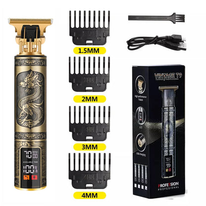 V-Vimika T9 Electric Hair Clipper with LCD Display Stainless Steel Precision Trimmer for Men Fast Charging Wet and Dry Use