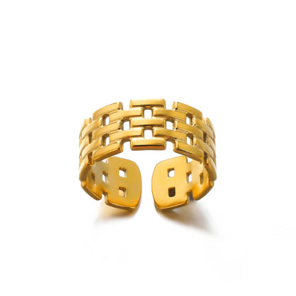 Gold Color 316L Stainless Steel Women's Rings - Fade-Resistant Luxury Wedding Jewelry with Free Shipping