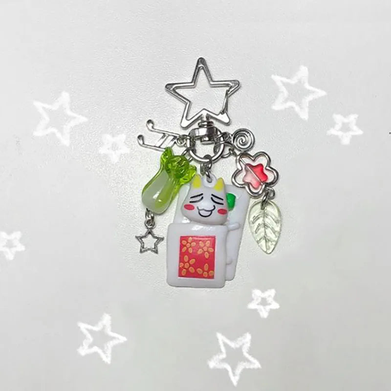 Handmade Toro Inoue Keychain Charm Beaded Jewelry Aesthetics Classic Zinc Alloy Design