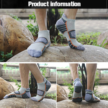6 Pairs Mens Anti Slip Terry Sole Hiking Socks Arch Support